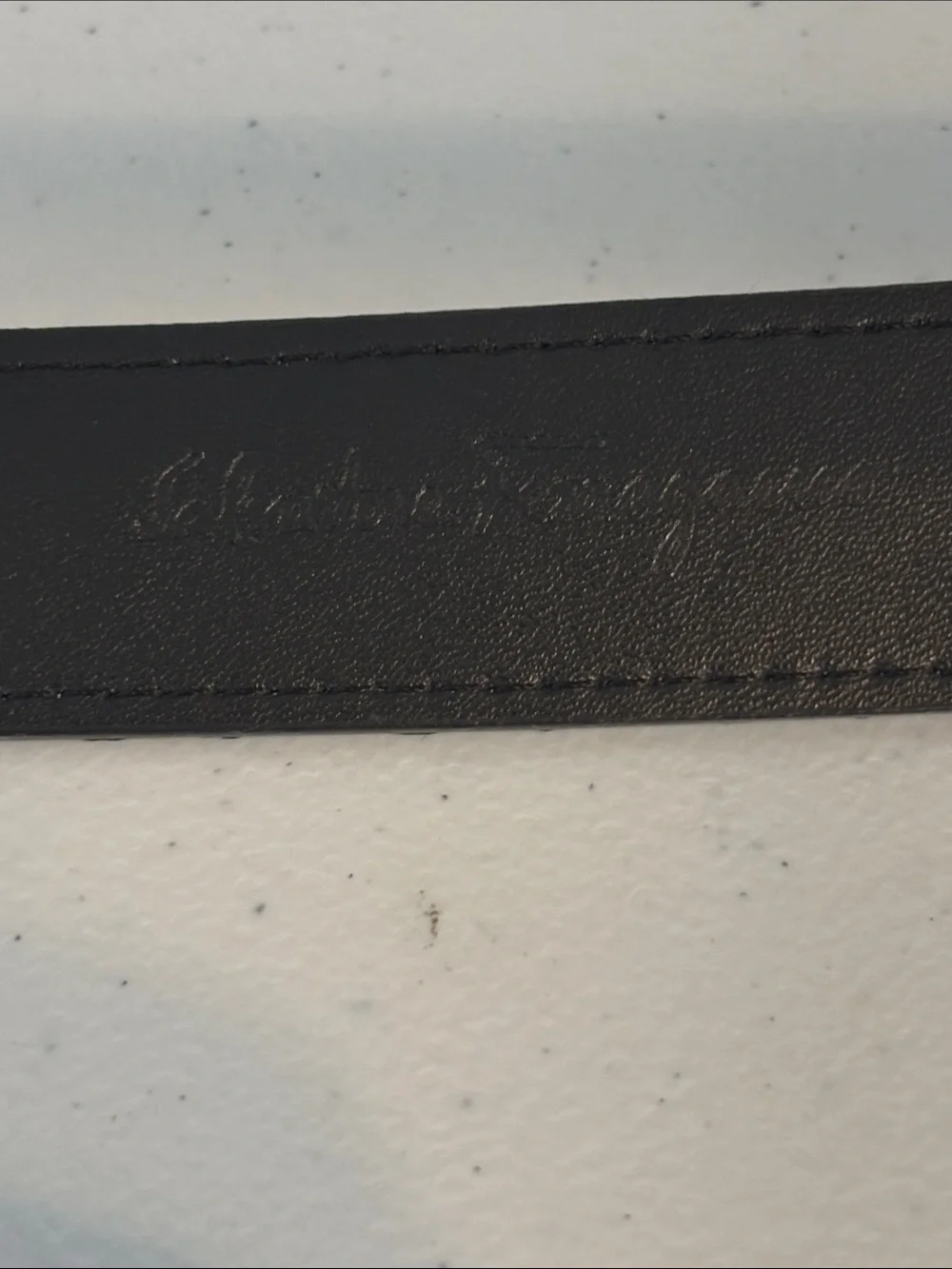 Salvatore Ferragamo Black Leather Belt with Gold Gancini Buckle
